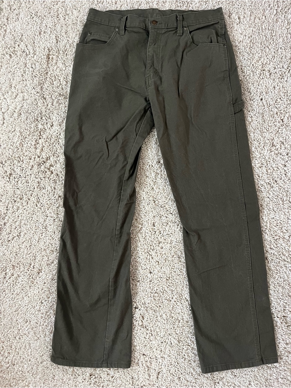Dickies Olive Cargo Work Pants - Dark Olive Green 33x32